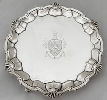 George II Silver Waiter, Provenance: Collection of Charlie & Shirley Watts. London 1753 William Justis. 9.9 troy ounces.
