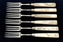 Georgian, George III, Silver & Mother of Pearl Dessert Knives & Forks for Six. Sheffield 1816.