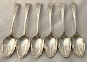 Georgian, George III, Six Bright Cut Silver Tablespoons. London 1782 George Smith III. 15 troy ounces.