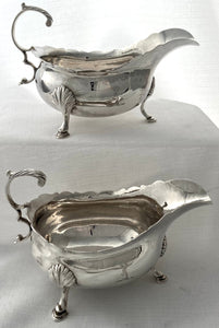 Georgian, George III, Pair of Silver Sauce Boats. London 1761 David Mowden. 14.2 troy ounces.