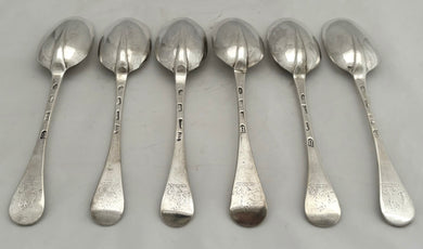 Georgian, George I, Six Britannia Silver Tablespoons. London 1717 Andrew Archer. 12 troy ounces.