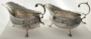 Georgian, George III, Pair of Silver Sauce Boats. London 1761 David Mowden. 14.2 troy ounces.