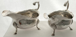 Georgian, George III, Pair of Silver Sauce Boats. London 1761 David Mowden. 14.2 troy ounces.