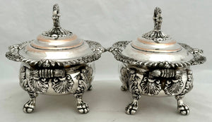 George IV Pair of Old Sheffield Plate Armorial Sauce Tureens and Covers, circa 1820.