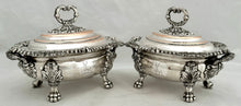 George IV Pair of Old Sheffield Plate Armorial Sauce Tureens and Covers, circa 1820.