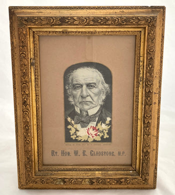 A Framed Stevengraph Silk Portrait of the Rt. Hon. William Gladstone.
