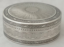 French Silver Circular Box, Circa 1910. 2.5 troy ounces.