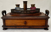 HMS Foudroyant, 1897 Wreck Salvaged Oak and Copper Inkstand.