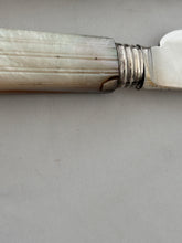 George IV Silver and Carved Mother of Pearl Dessert Knives & Forks for Twelve. Sheffield 1824 - 29, Aaron Hadfield.