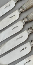 George IV Silver and Carved Mother of Pearl Dessert Knives & Forks for Twelve. Sheffield 1824 - 29, Aaron Hadfield.