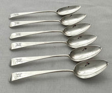 Georgian, George III, Six Silver Teaspoons. London 1805 George Wintle. 2.8 troy ounces.