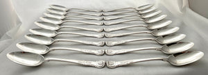 Georgian, George III, Eighteen Silver Tablespoons Crested for Maltby. London 1810 Paul Storr. 63 troy ounces.