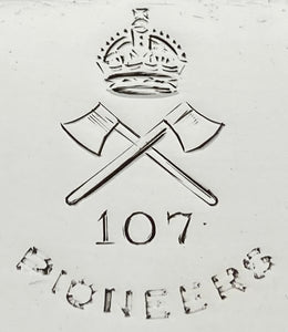 George V Silver Matchbox Holder: 107th Pioneers, Indian Army. London 1912 Goldsmiths & Silversmiths Co. Ltd. 1.4 troy ounces.