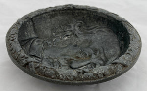 Victorian William Gladstone Relief Pewter Pin Dish, circa 1880 - 1900.