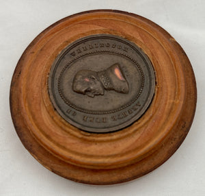Death of the Duke of Wellington Copper Medal Roundel, after T Pinches, 1852.