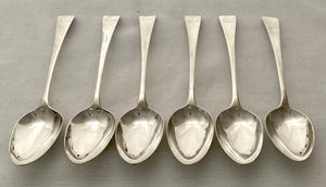 Georgian, George III, Six Silver Tablespoons. London 1795/96 Richard Crossley. 12.6 troy ounces.