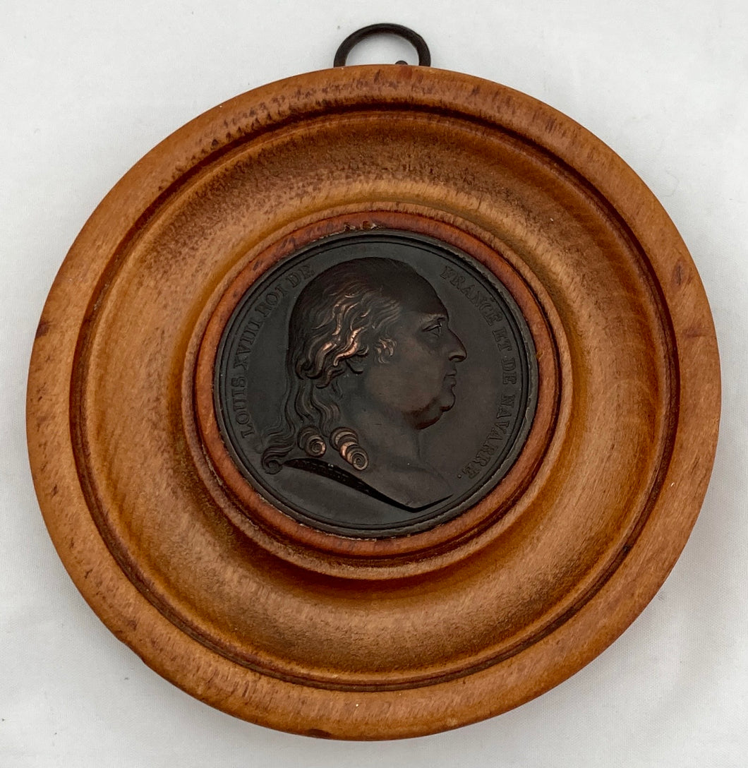 Louis XVIII Copper Medal Plaque, after Andrieu. 
