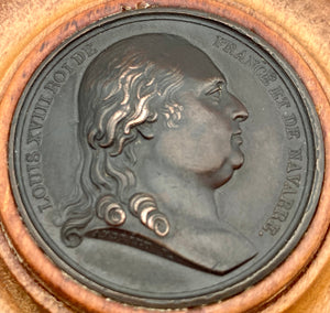 Louis XVIII Copper Medal Plaque, after Andrieu. 