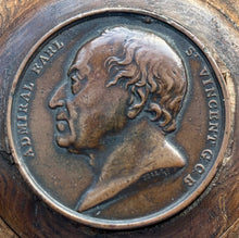 Admiral John Jervis, 1st Earl of St Vincent, Bronze Medal Inset into an Oak Tazza. Circa 1820 After George Mills.