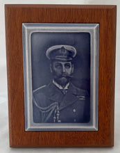 HRH Prince of Wales, Later George V, Portrait Tile in Naval Uniform. Circa 1901 - 1910.