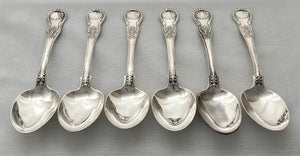 Georgian, George IV, Six Irish Silver King's Pattern Tablespoons. Dublin 1828 Thomas Farnett. 22.4 troy ounces.