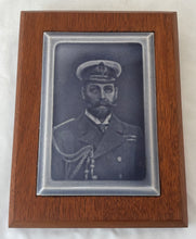 HRH Prince of Wales, Later George V, Portrait Tile in Naval Uniform. Circa 1901 - 1910.