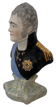 Emperor Alexander I of Russia, Early 19th Century Staffordshire Pottery Bust in the Manner of Wood and Caldwell.