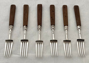 Georgian, George III, Six Silver Dessert Forks. Sheffield 1815/17.