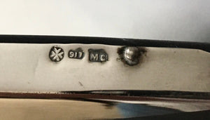 Mid Century Maltese Roman Standard Silver Mounted Desk Pad.