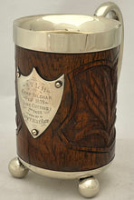 Surma Valley Light Horse, British Indian Army, Wood and Silver Plated Mug, circa 1899.