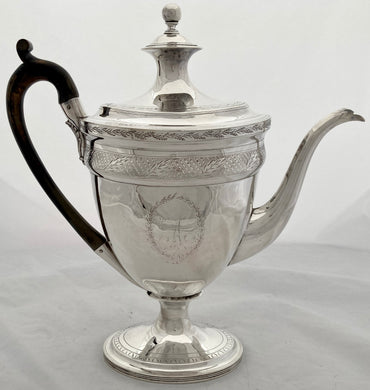 Georgian, George III, Provincial Silver Coffee Pot. Newcastle 1801 John Langlands II. 25 troy ounces.