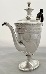 Georgian, George III, Provincial Silver Coffee Pot. Newcastle 1801 John Langlands II. 25 troy ounces.