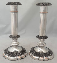 Pair of George IV Old Sheffield Plate Candlesticks. Roberts, Cadman & Co. Circa 1820.