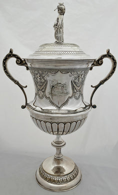 Large Victorian Silver Plated Wrestling Trophy Cup. Henry Bourne, Birmingham circa 1890.