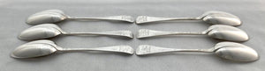 Georgian, George I, Six Silver Hanoverian Tablespoons. London 1722 James Morson. 12.9 troy ounces.