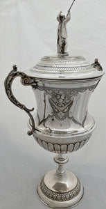 Large Victorian Silver Plated Wrestling Trophy Cup. Henry Bourne, Birmingham circa 1890.