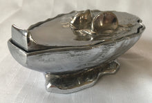 French Silver Plated Oyster Shell Mignonette Sauce Dish & Cover. Signed M. Gouaille.