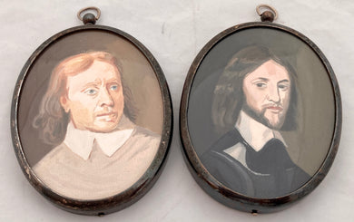 Pair of Portrait Miniatures of Oliver Cromwell & Henry Ireton.
