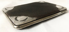 Edwardian Silver Mounted Leather Card Case. London 1903 Henry Marshall.