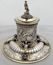 Victorian Neoclassical Silver Plated Inkwell. Elkington, Mason & Co. Circa 1860.
