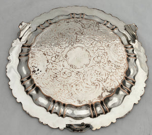 Victorian Silver Plate on Copper Crested Salver, circa 1850 - 1860.