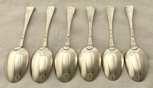 Georgian, George II, Six Scottish Silver Tablespoons. Edinburgh 1733 Charles Blair (Archibald Ure Assay Master). 13 troy ounces.