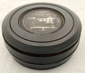 Vice Admiral Viscount Nelson Bois Durci Snuff Box.