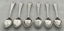 Georgian, George III, Six Silver Teaspoons. London 1796 Solomon Hougham. 2.2 troy ounces.