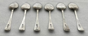 Georgian, George III, Six Silver Teaspoons. London 1796 Solomon Hougham. 2.2 troy ounces.