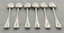 Georgian, George IV, Six Silver Teaspoons. York 1828 Barber, Cattle & North. 3.7 troy ounces.