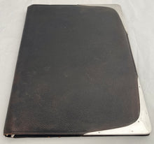 George V Silver Mounted Leather Document & Blotting Wallet. Birmingham  1917 Frederick Wich.