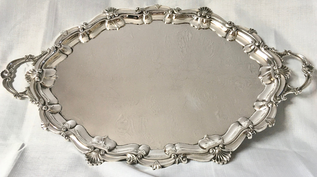 Elizabeth II Silver Plated Serving Tray. William Suckling, Birmingham.