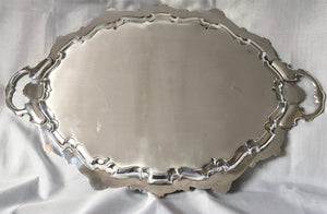 Elizabeth II Silver Plated Serving Tray. William Suckling, Birmingham.