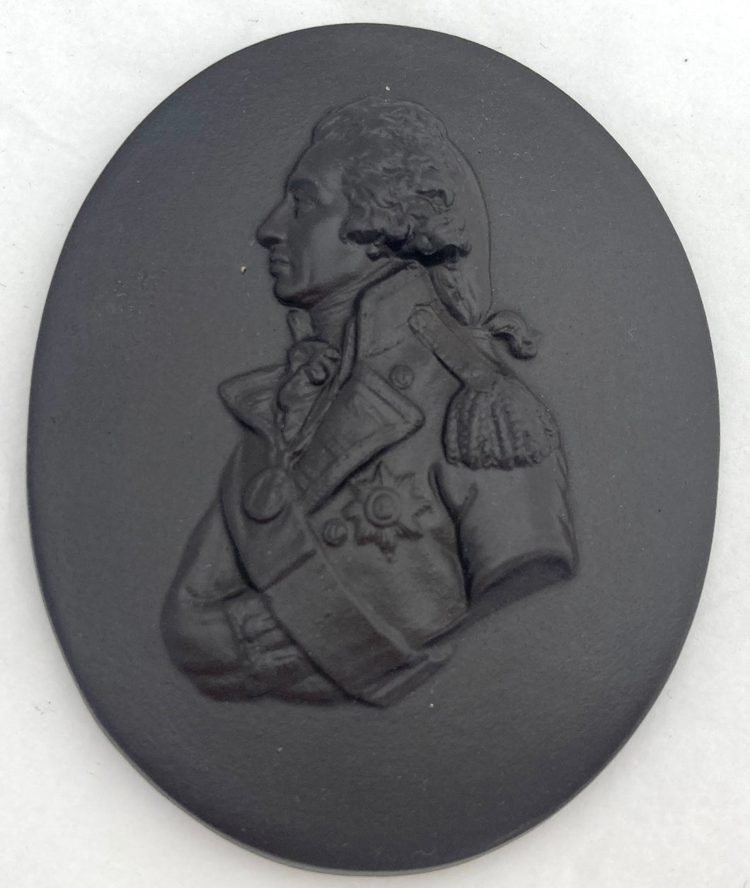 Black Basalt Relief Plaque of Vice-Admiral Viscount Nelson.
